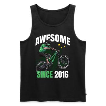 Awesome seit 2016 - 7. Mountainbike Geburtstag - Männer Premium Bio Tank Top - Schwarz - Vorne - Michal (187cm)