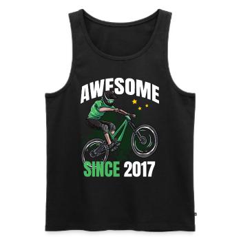 Awesome seit 2017 - 6. Mountainbike Geburtstag - Männer Premium Bio Tank Top - Schwarz - Vorne - Michal (187cm)