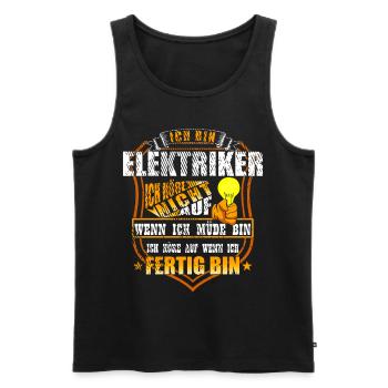 Electrician saying tired finished - Men's Premium Organic Tank Top - black - Front - Michal (187cm)