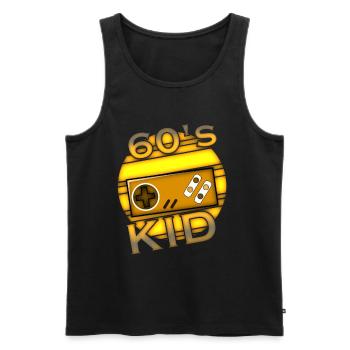 Child of the 60s - Men's Premium Organic Tank Top - black - Front - AI Model Male 178 light (178cm)