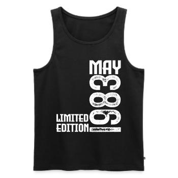Gift May 1983. Anniversary May 1983. May 1983. - Men's Premium Organic Tank Top - black - Front - AI Model Male 178 light (178cm)