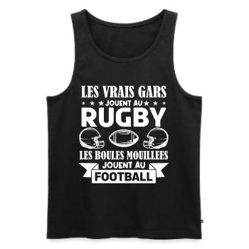 Cadeau rugbyman, cadeau Fan de rugby.Rugby. - Débardeur bio Premium Homme - noir - Devant - Michal (187cm)