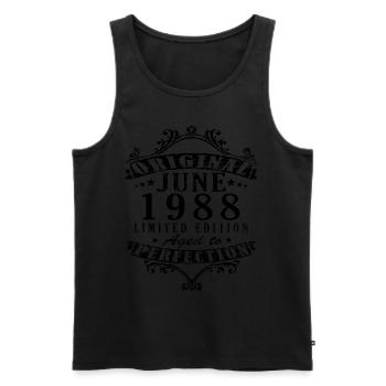 Juni 1988 Jahrestag Juni 1988 Juni - Männer Premium Bio Tank Top - Schwarz - Vorne - AI Model Male 178 light (178cm)