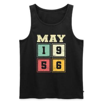67th Birthday May Vintage 1956 Vintage - Men's Premium Organic Tank Top - black - Front - AI Model Male 178 light (178cm)