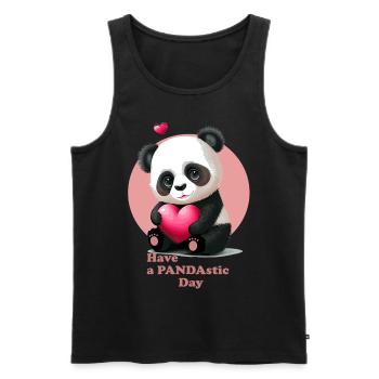 Have a Pandastic Day Cute Valentines Day Panda Hea - Men's Premium Organic Tank Top - black - Front - Michal (187cm)