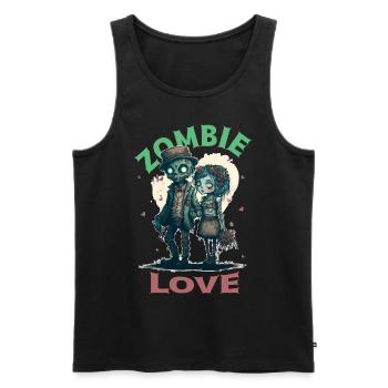 Zombie Love Cute Horror Undead Couple Valentine’s - Débardeur bio Premium Homme - noir - Devant - AI Model Male 178 light (178cm)