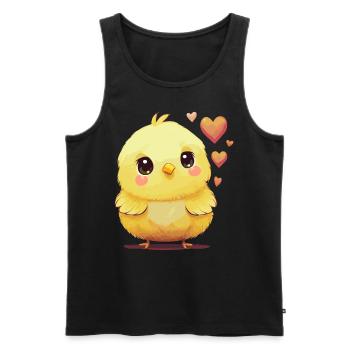 Mignon poussin Saint-Valentin Heart Farm Animal Chicke - Débardeur bio Premium Homme - noir - Devant - Michal (187cm)