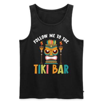 Follow me to the tiki bar, luau party, tiki bar - Men's Premium Organic Tank Top - black - Front - AI Model Male 178 light (178cm)