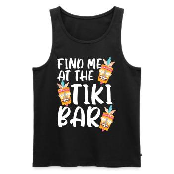 Find me in the tiki bar luau party tiki bar - Men's Premium Organic Tank Top - black - Front - AI Model Male 178 light (178cm)