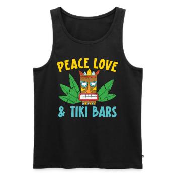 Peace Love & Tiki Bars Luau Party Tiki Bar - Men's Premium Organic Tank Top - black - Front - AI Model Male 178 light (178cm)