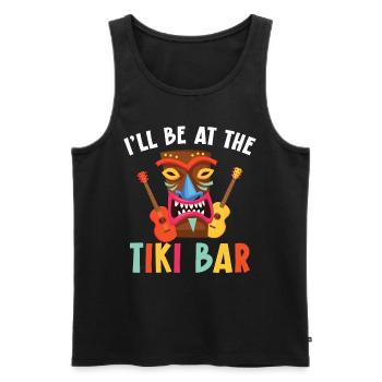 I'll be at the tiki bar Hawaiian luau - Men's Premium Organic Tank Top - black - Front - AI Model Male 178 light (178cm)