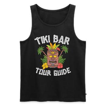 Tiki Bar Travel Guide Hawaiian Luau Party Tiki - Men's Premium Organic Tank Top - black - Front - AI Model Male 178 light (178cm)