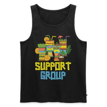 Support Group Hawaiian Luau Party Tiki Ba - Men's Premium Organic Tank Top - black - Front - AI Model Male 178 light (178cm)