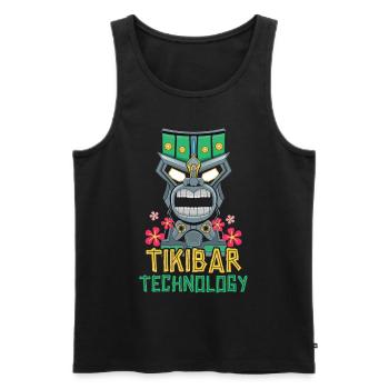 Tiki Bar Technique Hawaiian Luau Party Tiki Bar - Men's Premium Organic Tank Top - black - Front - AI Model Male 178 light (178cm)
