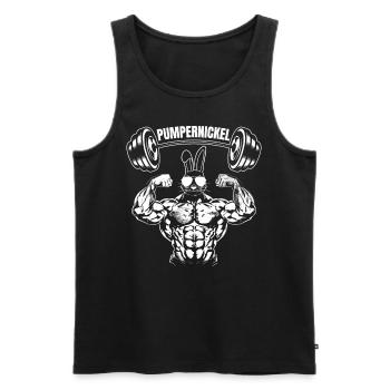 Pumpernickel Hase Powerlifting Gewichtheben - Männer Premium Bio Tank Top - Schwarz - Vorne - Michal (187cm)