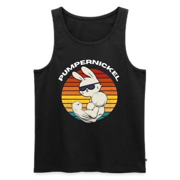 Pumpernickel Hase Powerlifting Gewichtheben - Männer Premium Bio Tank Top - Schwarz - Vorne - Michal (187cm)