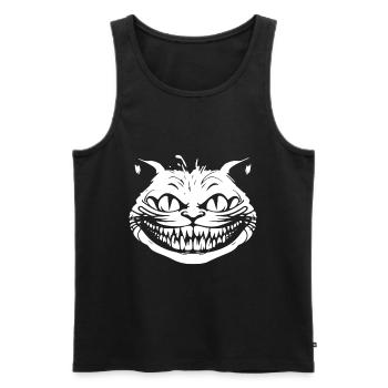 Verrückte Grinsekatze - Crazy Cheshire Cat Face - Men's Premium Organic Tank Top - black - Front - AI Model Male 178 light (178cm)