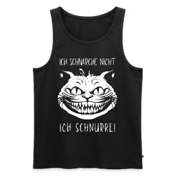 Ich schnarche nicht, Ich schnurre - Grinsekatze - Männer Premium Bio Tank Top - Schwarz - Vorne - AI Model Male 178 light (178cm)