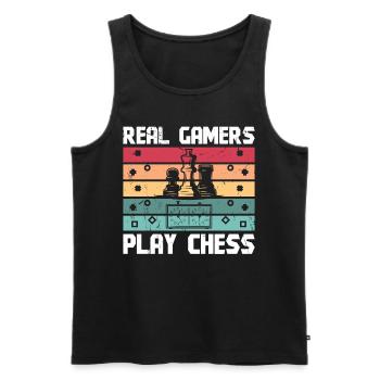 Real Gamer play chess - Men's Premium Organic Tank Top - black - Front - Michal (187cm)