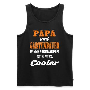 Papa und Gartenbauer - Männer Premium Bio Tank Top - Schwarz - Vorne - Michal (187cm)