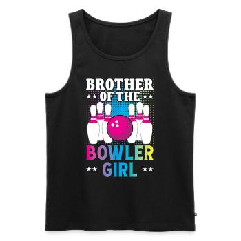 Brother of the Bowler Girl - Männer Premium Bio Tank Top - Schwarz - Vorne - AI Model Male 178 light (178cm)