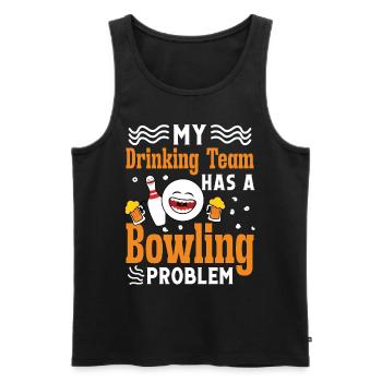 My drinkingteam has a Bowling problem - Männer Premium Bio Tank Top - Schwarz - Vorne - AI Model Male 178 light (178cm)