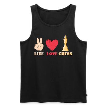 Funny Chess saying Design - Men's Premium Organic Tank Top - black - Front - Michal (187cm)