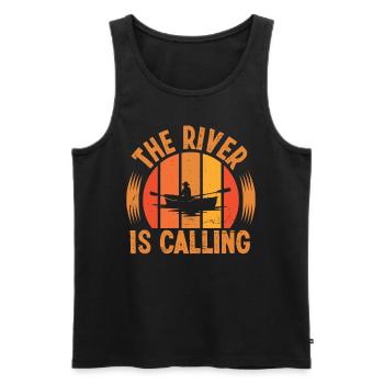 The River is calling - Men's Premium Organic Tank Top - black - Front - AI Model Male 178 light (178cm)