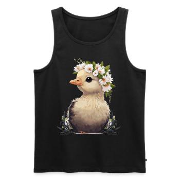 Duckling Flower Crown Baby Duck Floral Farm Animal - Men's Premium Organic Tank Top - black - Front - Michal (187cm)