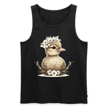 Baby Duck Flower Crown Duckling Floral Farm Animal - Men's Premium Organic Tank Top - black - Front - Michal (187cm)