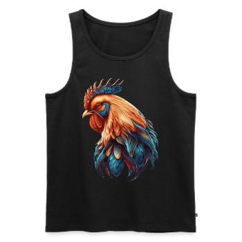 Flower Crown Chicken Floral Farm Animal Pet - Men's Premium Organic Tank Top - black - Front - Michal (187cm)