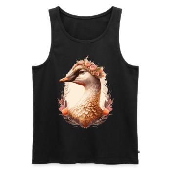 Flower Crown Goose Floral Farm Animal Pet - Men's Premium Organic Tank Top - black - Front - Michal (187cm)