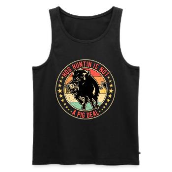 Wildschweinjagd Wildschweinjäger - Männer Premium Bio Tank Top - Schwarz - Vorne - AI Model Male 178 light (178cm)