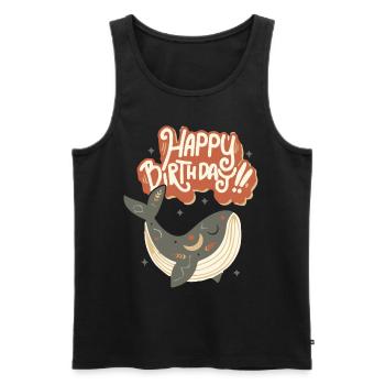 Happy-Birthday lustiger Walfisch Geburtstag Spruch - Männer Premium Bio Tank Top - Schwarz - Vorne - Michal (187cm)