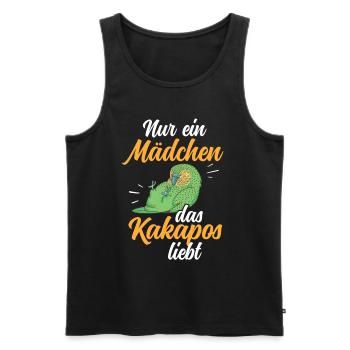 Kakapo nur ein Mädchen Papagei Kakapo - Männer Premium Bio Tank Top - Schwarz - Vorne - AI Model Male 178 light (178cm)