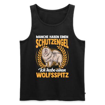 Ich habe einen Wolfsspitz Deutscher Keeshond - Männer Premium Bio Tank Top - Schwarz - Vorne - Michal (187cm)