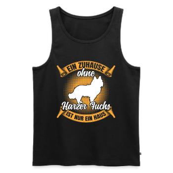 Ohne Harzer Fuchs nur ein Haus Hütefuchs - Männer Premium Bio Tank Top - Schwarz - Vorne - AI Model Male 178 light (178cm)