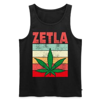 Zetla - Débardeur bio Premium Homme - noir - Devant - Michal (187cm)