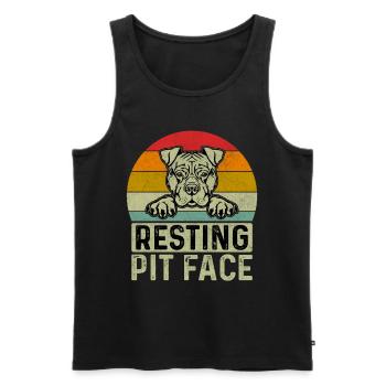 Resting Pit face - Männer Premium Bio Tank Top - Schwarz - Vorne - AI Model Male 178 light (178cm)