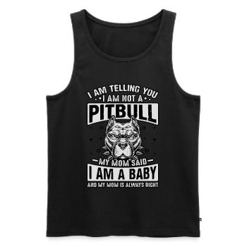 Je te dis pitbull ma mère a dit que je suis un bébé - Débardeur bio Premium Homme - noir - Devant - AI Model Male 178 light (178cm)