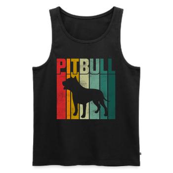 Pitbull Rétro - Débardeur bio Premium Homme - noir - Devant - AI Model Male 178 light (178cm)