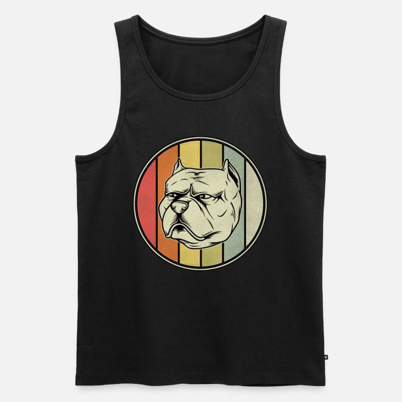 Pitbull Retro - Männer Premium Bio Tank Top - Schwarz