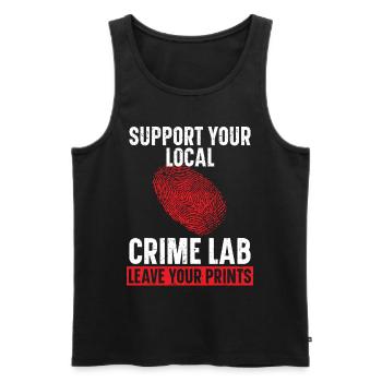 Soutenez votre laboratoire criminel local Hinterl - Débardeur bio Premium Homme - noir - Devant - Michal (187cm)