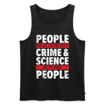 Des gens enthousiasmés par le crime et la science - Débardeur bio Premium Homme - noir - Devant - AI Model Male 178 light (178cm)
