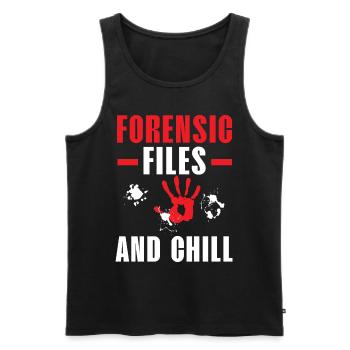 Forensische Akten und Chill Forensische Wissenscha - Männer Premium Bio Tank Top - Schwarz - Vorne - AI Model Male 178 light (178cm)