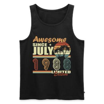 1988 | July Aged Perfectly 1988 Birthday - Men's Premium Organic Tank Top - black - Front - AI Model Male 178 light (178cm)