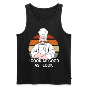 Chef Cooking Saying Chef - Men's Premium Organic Tank Top - black - Front - AI Model Male 178 light (178cm)