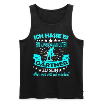 Gartenarbeit & Gärtnern - Männer Premium Bio Tank Top - Schwarz - Vorne - Michal (187cm)