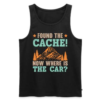Found the cache! Where's the car now? Geocach - Men's Premium Organic Tank Top - black - Front - AI Model Male 178 light (178cm)