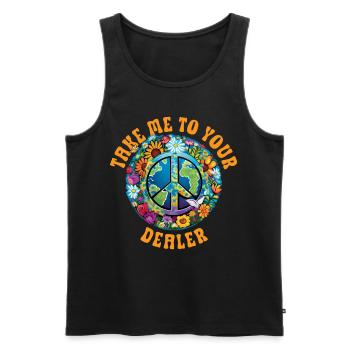 Hippie Peace Sign Peace Flowers Flower Child - Men's Premium Organic Tank Top - black - Front - Michal (187cm)